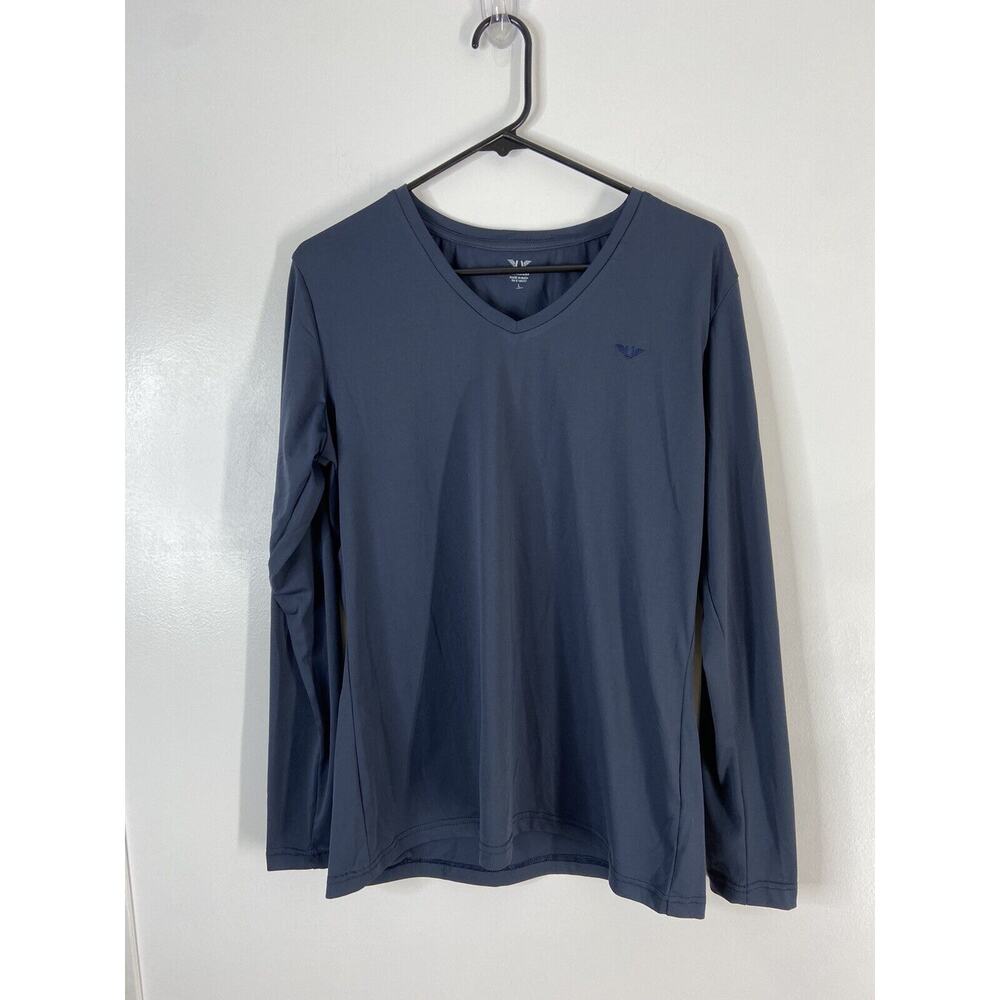 Tuff Rider Equestrian Taylor Tee Navy Long Sleeve Layering Base T-Shirt Top Sz L